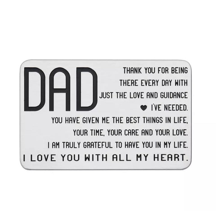 Carte portefeuille pour papa, cadeau de son fils, acier inoxydable, cadeau des enfants pour papa, cadeau d'anniversaire pour papa, cadeau « Je t'aime papa », cadeau pour la fête des pères