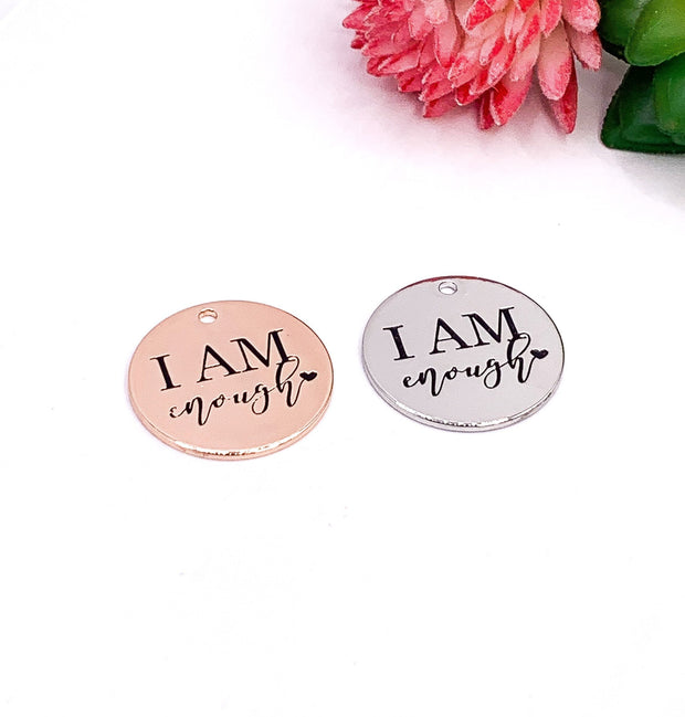 I Am Enough Necklace, Strength Gift, Personalized Inspirational Gift, Motivational Necklace, Encouragement Gift, Affirmation Necklace