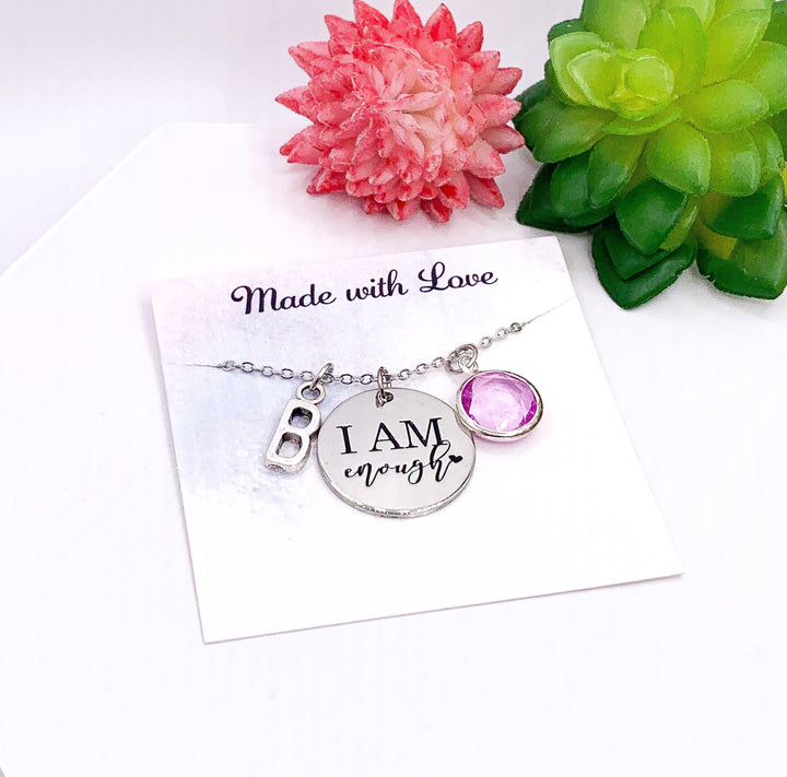 Collier « Je suis assez », Cadeau de force, Cadeau inspirant personnalisé, Collier de motivation, Cadeau d'encouragement, Collier d'affirmation