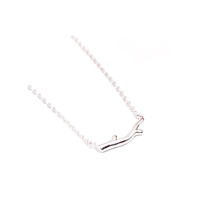 Collier délicat en forme de branche, bijou en argent sterling, collier nature, bijou minimaliste, cadeau forêt, collier boisé, collier pendentif barre