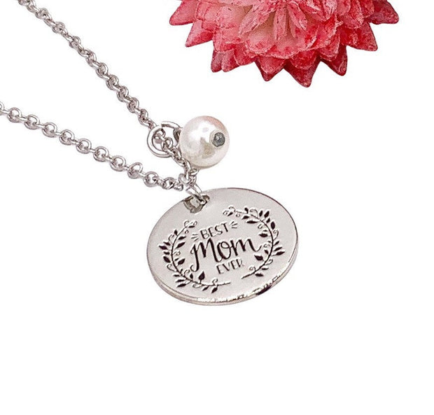 Best Mom Ever Necklace, Gift for New Mom, Motherhood Jewelry, Mommy Necklace, Sentimental Gift for Mama, Push Present for Her