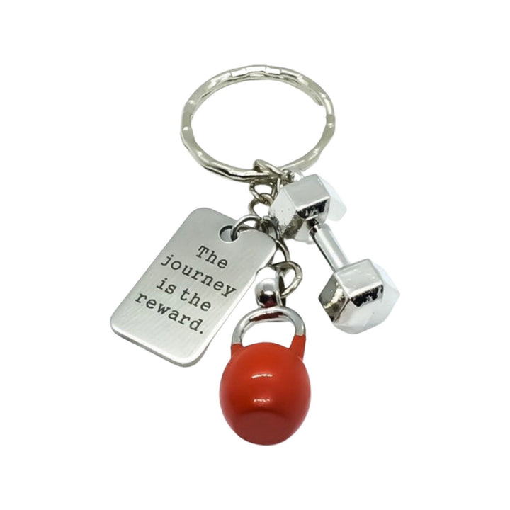 Le voyage est la récompense, Porte-clés Perte de poids, Breloque Kettlebell, Porte-clés Fitness, Cadeau de motivation, Breloque Haltère, Cadeau Coach Personnel