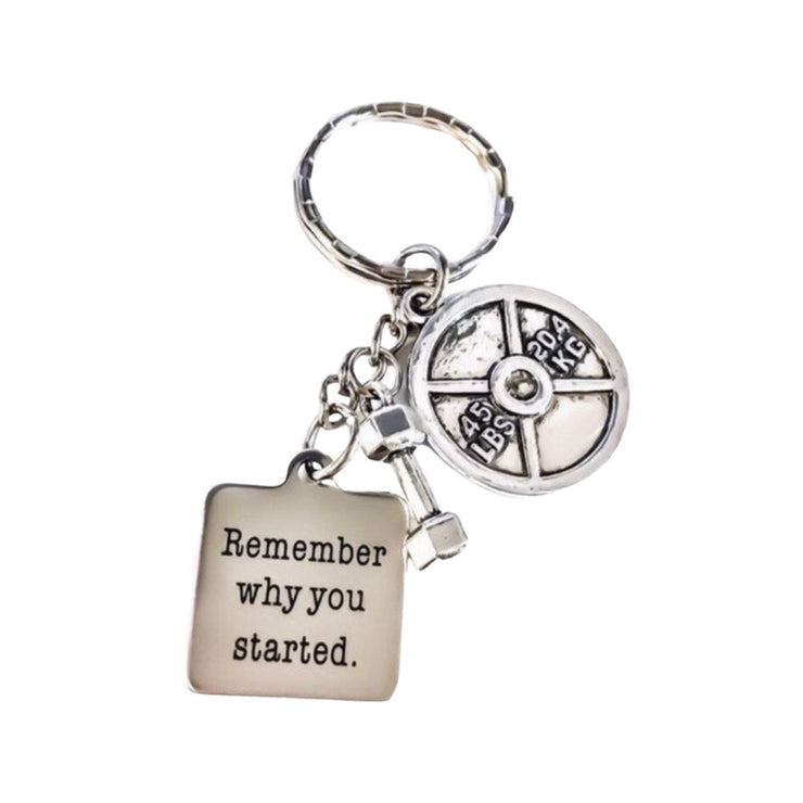 Fitness Keychain, Remember Why You Started, Fitness Lover Gifts, Personal Trainer Gift, Gym Keychain, Weight Loss Motivation, Crossfit