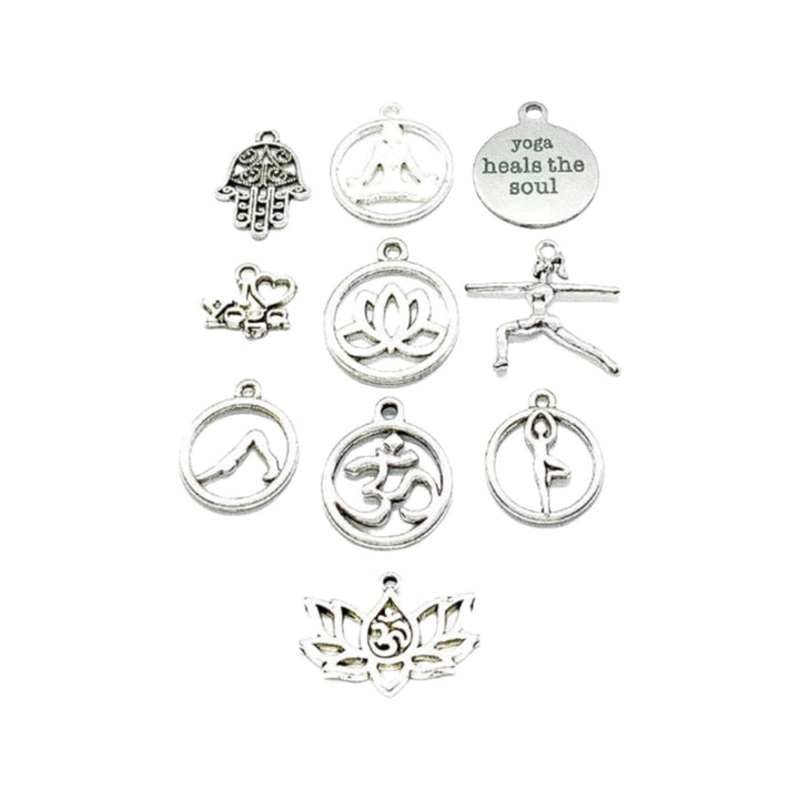 Breloques de yoga, Breloques de fitness, Yogi, Namaste, OHM, Breloques de postures de yoga, Breloque fleur de lotus, Breloque main de Hamsa, Cadeau spirituel, Méditation, Spirituel