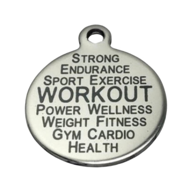 Fitness Charms, Motivational Quote Jewelry, Gym Jewelry, Crossfit Gifs for Her, Burpees, Workout, Bodybuilding, I am stronger than my excuse