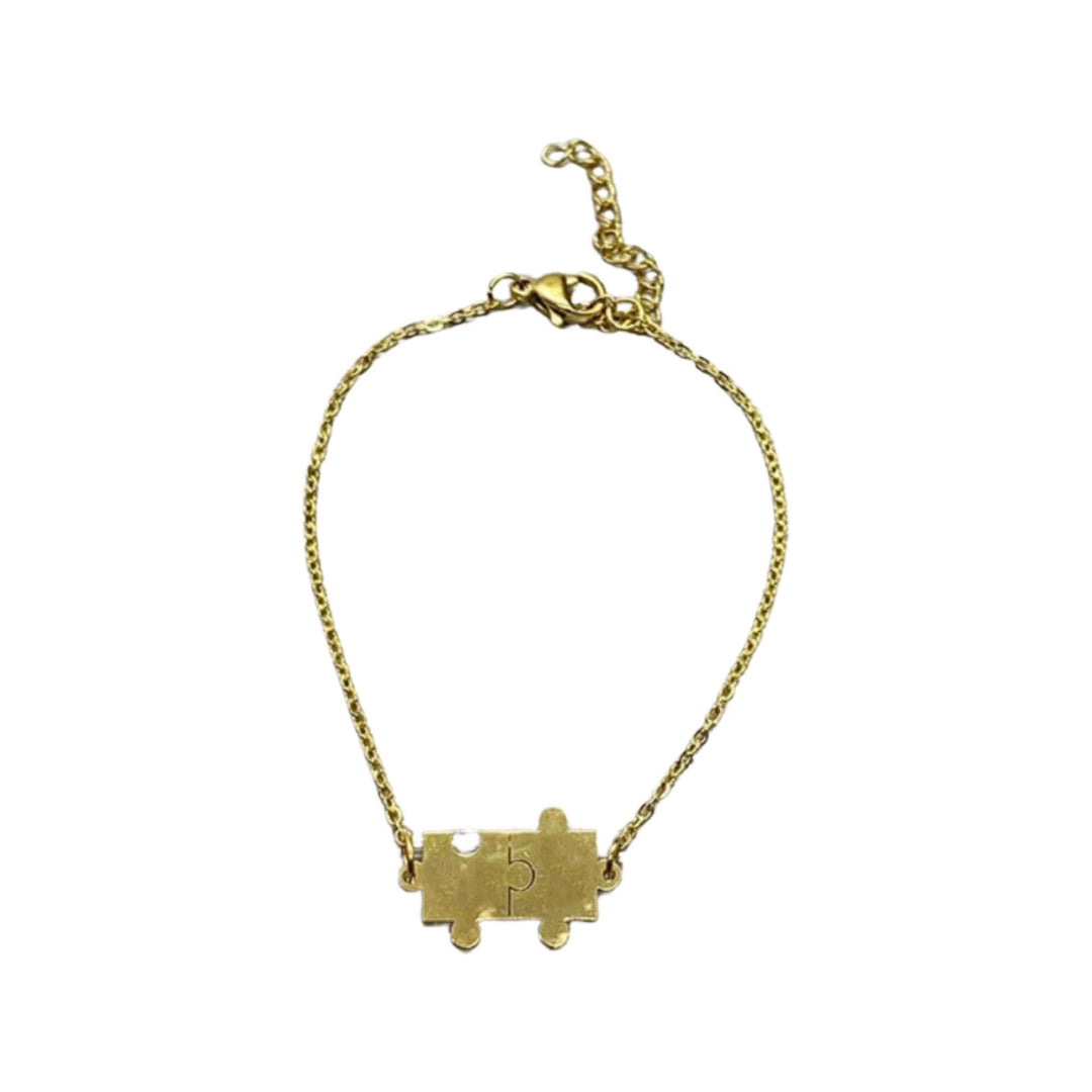 Autism Awareness Gift, Double Puzzle Bracelet, Motherhood Gift, Minimalist Jewelry, Puzzle Pendant, Mother’s Day Gift, Special Needs Child