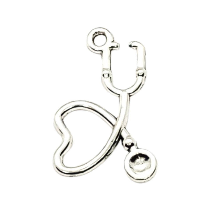 1 Heart Shaped Stethoscope Charm, Individual Charms, Medical Charms, Nursing Charm, Doctor Charms, Nursing Student Charms, Nurse Gift, DIY