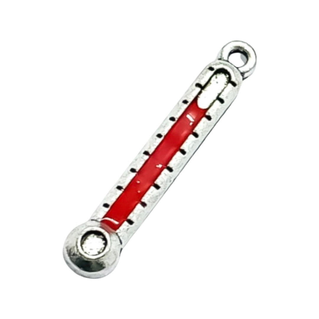 1 Breloque Thermomètre Rouge, Breloques Individuelles, Breloques Médicales, Breloque Bien-être, Breloques Médecin, Breloques Température, Apprêts, Création de Bijoux, DIY