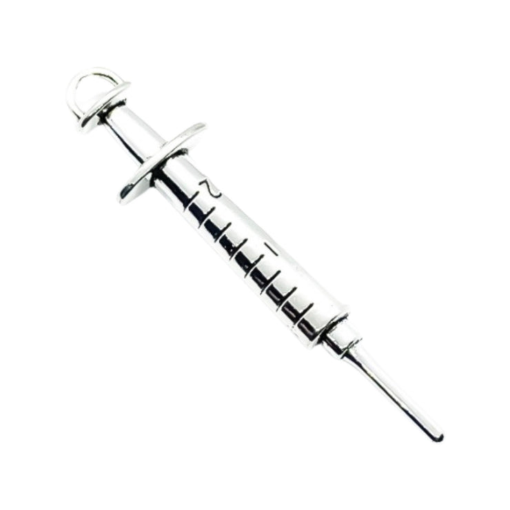 1 Large Syringe Charm, Individual Charms, Medical Charms, Nursing Charm, Doctor Charms, Injection Charm, Findings, Jewelry Making