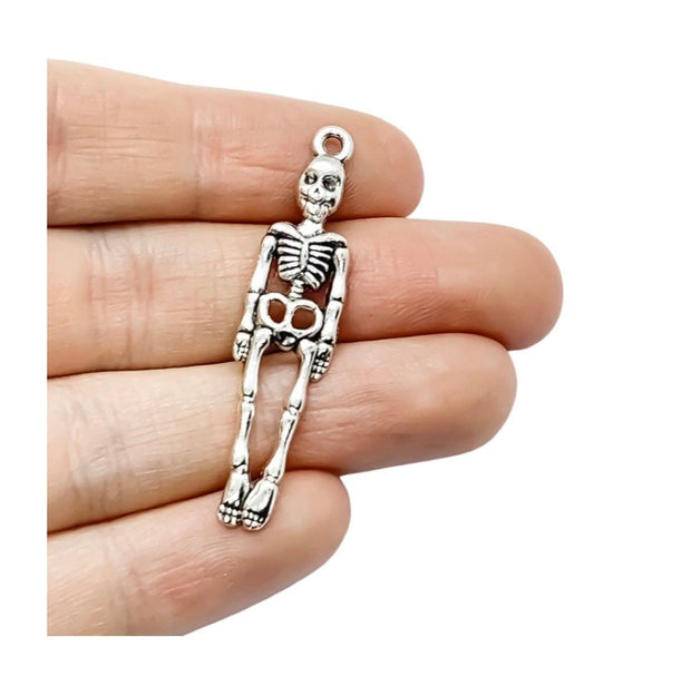 1 Skeleton Charm, Individual Charms, Anatomy Charms, Biology Charms, Nursing Charm, Doctor Charms, Bone Charms, Jewelry Findings, DIY