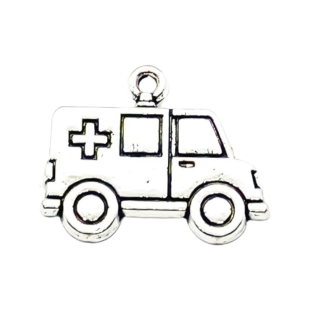 1 Ambulance Charm, Individual Charms, Medical Charms, Paramedic Charm, Hospital Charms, EMT Charms, First Responder Gift, DIY Jewelry