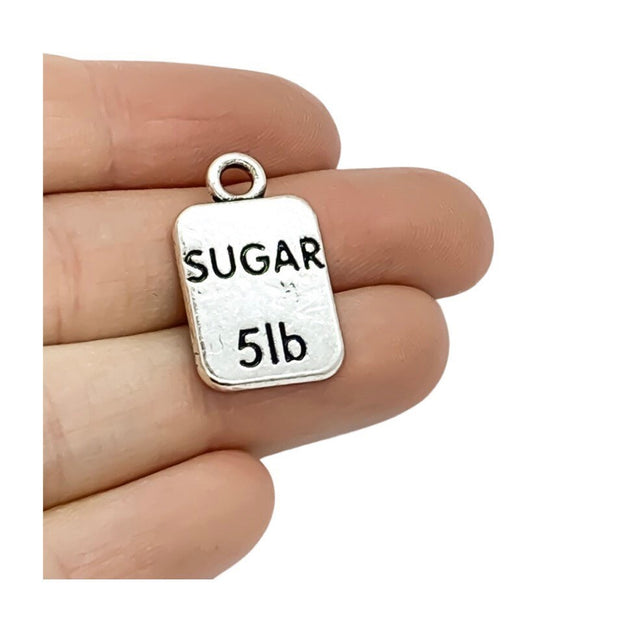 1 Sugar Bag Charm, Individual Charms, Tiny Bag of Sugar Charm, Ingredient Charms, Baking Charms, Baker Charms, Kitchen Charms, Bakery Charms