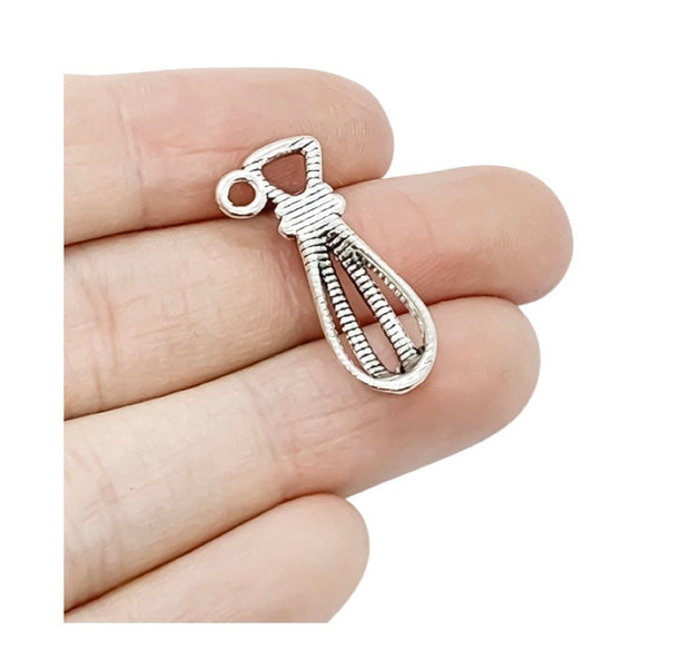 1 Egg Beater Charm, Miniature Whisk Charm, Individual Charm, Cooking Charms, Baking Tools Charms, Baker Charms, Kitchen Charms, Bakery Charm