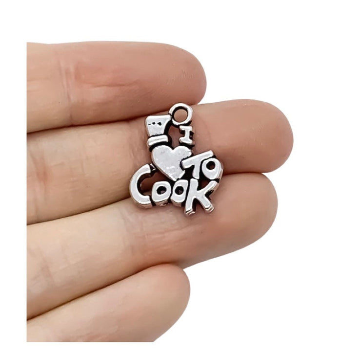 1 I Love To Cook Charm, Individual Charms, Tiny Cooking Charms, Baking Charms, Baker Charms, Kitchen Charms, Cook Charms, Chef Jewelry, DIY