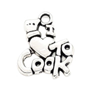 1 I Love To Cook Charm, Individual Charms, Tiny Cooking Charms, Baking Charms, Baker Charms, Kitchen Charms, Cook Charms, Chef Jewelry, DIY