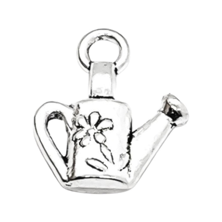 1 Watering Can with Flowers Charm, Gardening Charms, Garden Charms, Floral Charms, Landscape Charm, Backyard Charm, Spring Charms, Summer