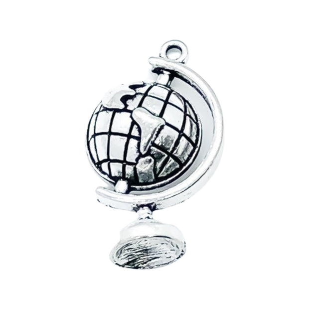 1 World Globe Charm, Individual Charms, School Charms, Teacher Charm, Education Charm, Travel Charm, Traveler Gift, Exploration, Geography