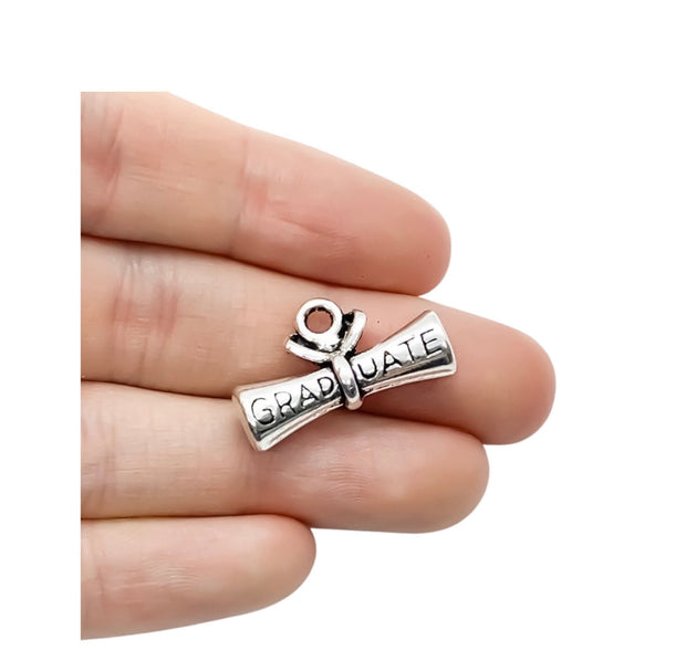 1 Diploma Charm, Individual Charms, Graduation Charms, Grad Student Charm, Student Charm, School Charms, Class of 2019 Charm, Diploma Charms