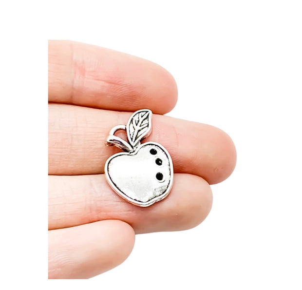 1 Apple Charm, Individual Charms, Fruit Charms, Foodie Charm, Teacher Charm, Tiny Silver Apple Charm, School Charms, Snow White Charm