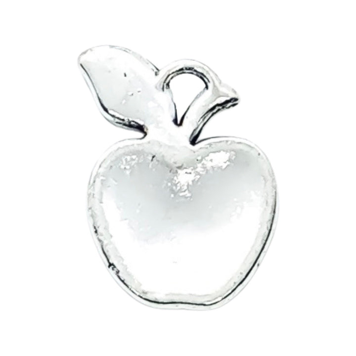 Breloque Pomme, Breloques individuelles, Breloques Fruits, Breloque Gourmand, Breloque Enseignant, Petite Breloque Pomme Argentée, Breloques Scolaires, Breloque Blanche-Neige