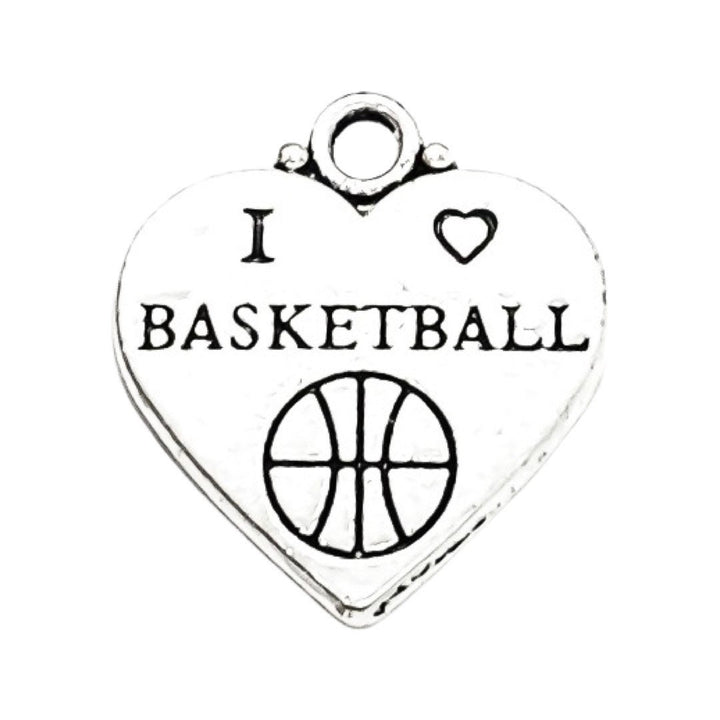 1 Tiny Basketball Charm Silver, I Love Basketball, Sporty Charms, Basketball Player Charm, Individual Charm, Sport Charms, Team Coach Gift