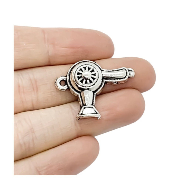 1 Tiny Hair Dryer Charm, Salon Charms, Individual Charm, Hair Stylist Gift, Girlie Charm, Teen Girl Charm, Hair Dresser Gift, Hair Blower