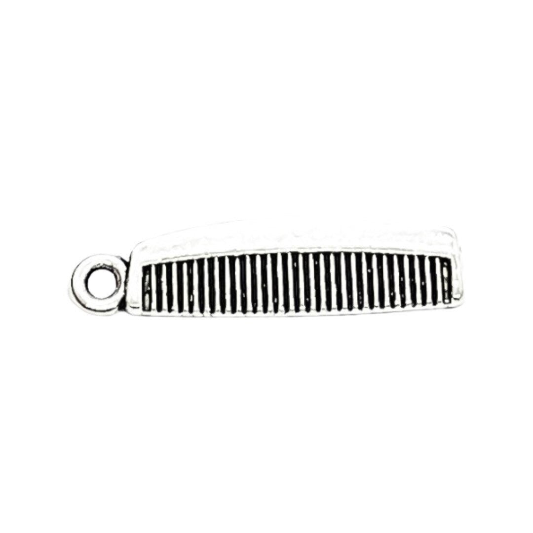 1 Tiny Hair Comb Charm, Salon Charms, Individual Charm, Hair Stylist Gift, Girlie Charm, Teen Girl Charm, Hair Dresser Gift, Hair Designer