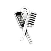 1 Hair Comb and Brush Charm, Salon Charms, Individual Charm, Hair Stylist Gift, Girlie Charm, Teen Girl Charm, Gift for Hair Dresser