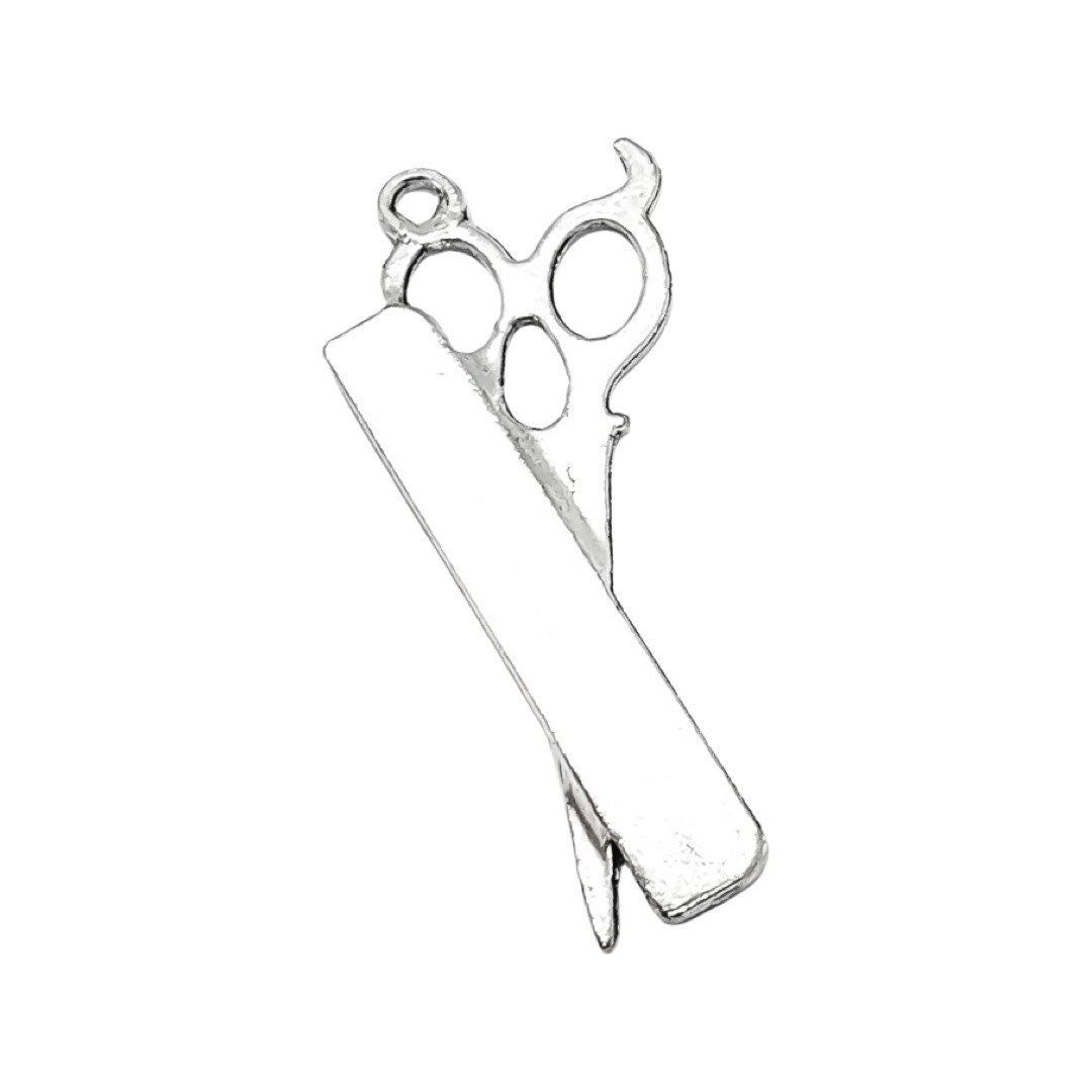 1 Stylist Charm, Salon Charms, Individual Charm, Scissors and Comb Charms, Hair Stylist Gift, Girlie Charm, Teen Girl Charm, Hair Jewelry