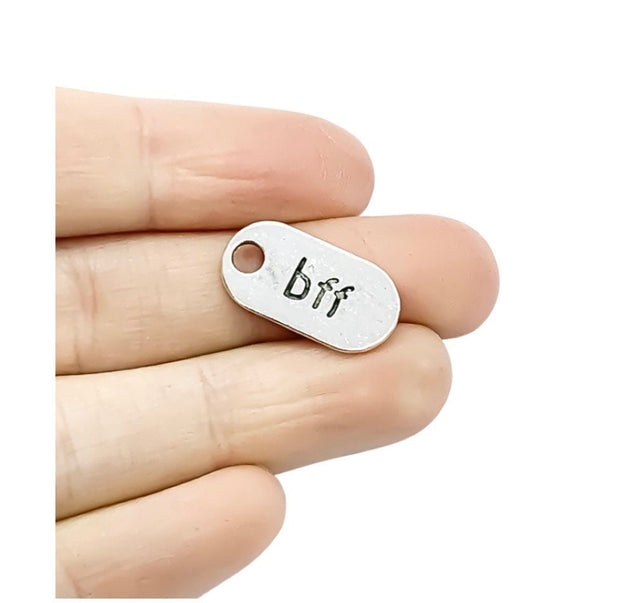 1 BFF Charm, Antique Silver Charm, Individual Charm, BFF Pendant, Gift for Bestie, Best Friends Jewelry, Friendship Charm, DIY Jewelry