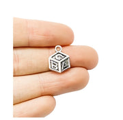 1 Baby Block Charm Silver, Tiny Toy Block Charm, Individual Charms, New Baby Charms, Mommy Charms, Mom Charms, DIY Craft, Cute Charms