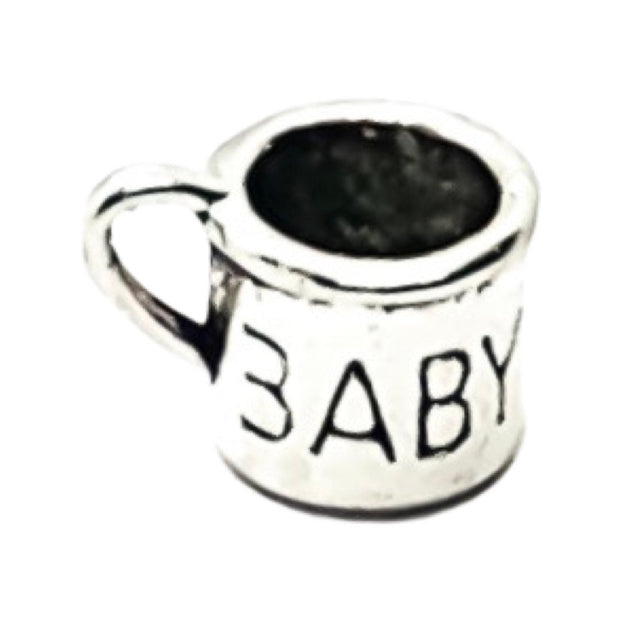 1 Baby Cup Charm Silver, Individual Charms, Baby Charms, Drinking Cup, Pregnancy Charms, Nursery Charms, Baby Shower Charms, Mommy Charm