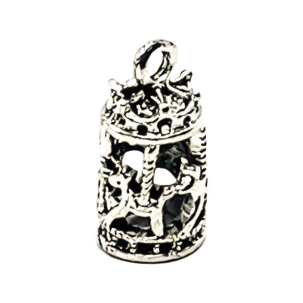 1 Tiny Carousel Charm Silver, Merry Go Round Charm, Individual Charms, Kids Charms, Amusement Charms, Mom Charms, DIY Craft, Cute Charms