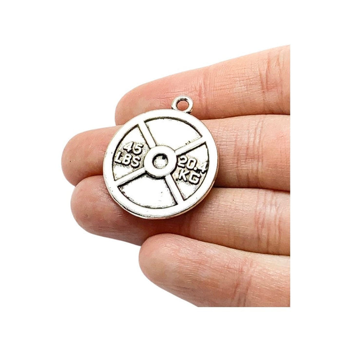 Lot complet de breloques d'haltérophilie, grand format, en vrac, breloques en forme de disques de poids, breloques en forme d'haltères, breloques fitness, apprêts pour bijoux