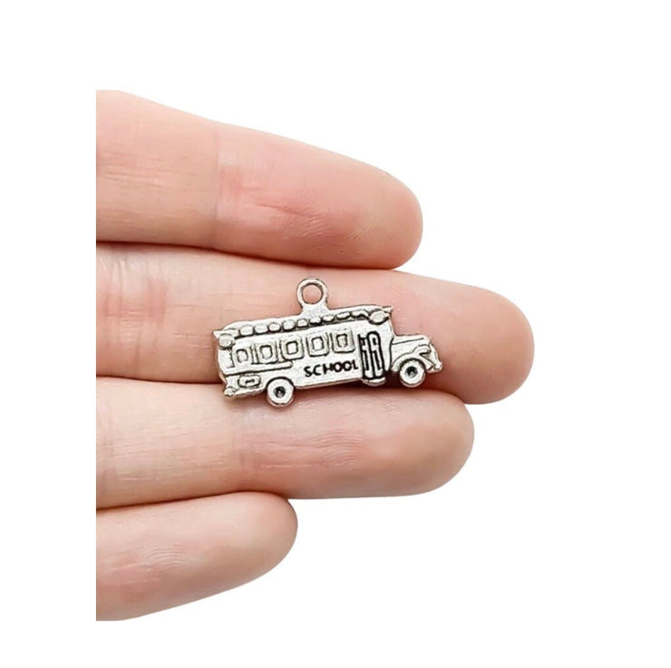 1 School Bus Charm, Individual Charms, Tiny Bus Charms, School Charms, Bus Driver Charms, Gift for Bus Driver, Bus Jewelry, Education Charms