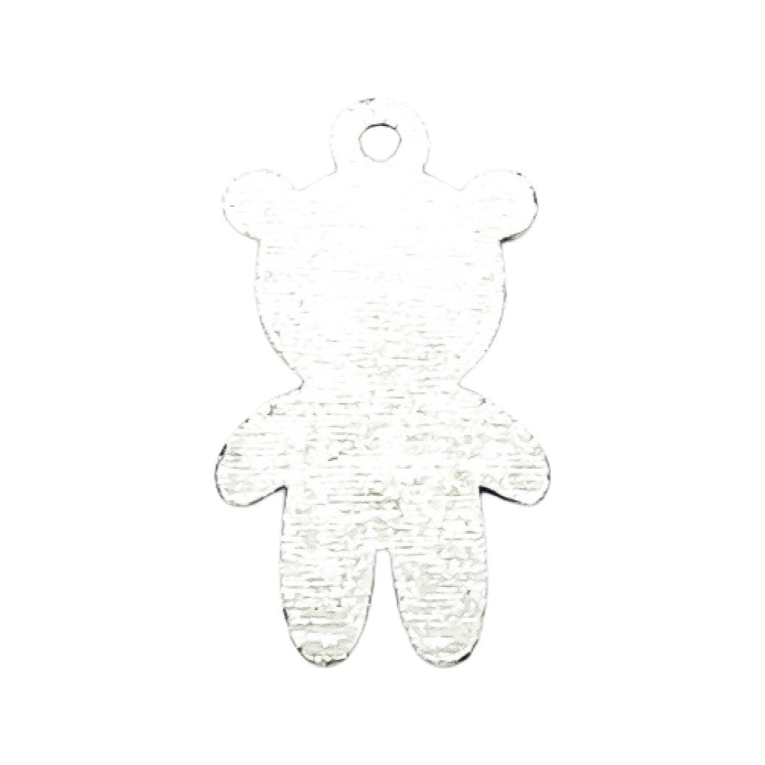 Breloque ours en peluche argentée (1 pièce), breloques individuelles, breloques bébé, breloques jouet, breloques ours en peluche, loisirs créatifs, breloques mignonnes, pendentifs enfant