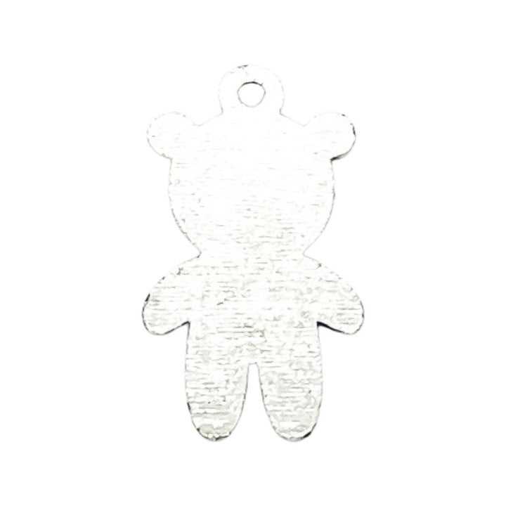 Breloque ours en peluche argentée (1 pièce), breloques individuelles, breloques bébé, breloques jouet, breloques ours en peluche, loisirs créatifs, breloques mignonnes, pendentifs enfant