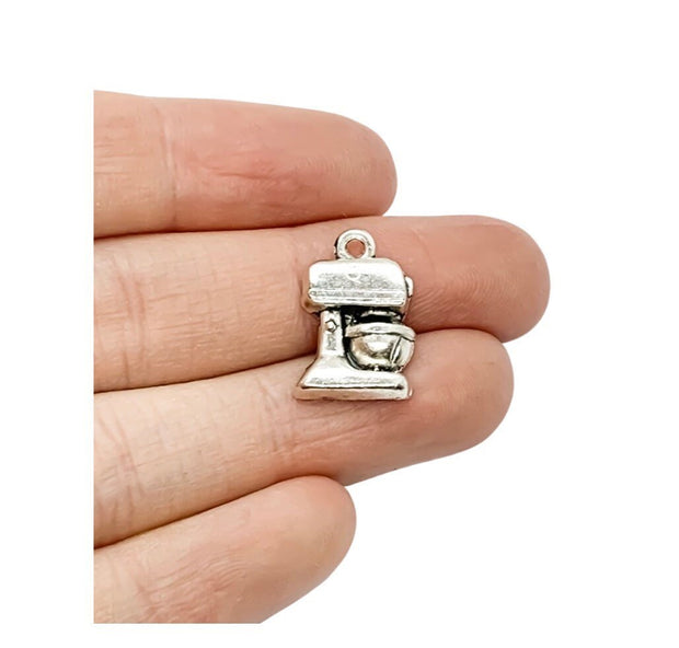 1 Tiny Food Mixer Charm, Individual Charms, Cooking Charms, Baking Charms, Baker Charms, Kitchen Charms, Food Processor Charm, Chef Charms