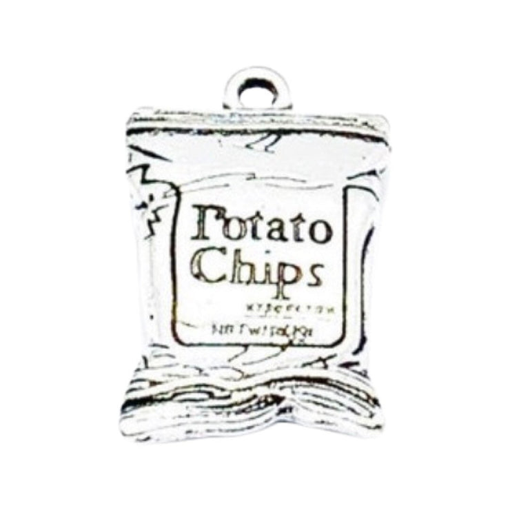 1 Potato Chips Bag Charm, Individual Charms, Snack Food Charms, Teen Charms, Miniature Bag of Chips, Charms, Food Lover Gift, DIY Jewelry