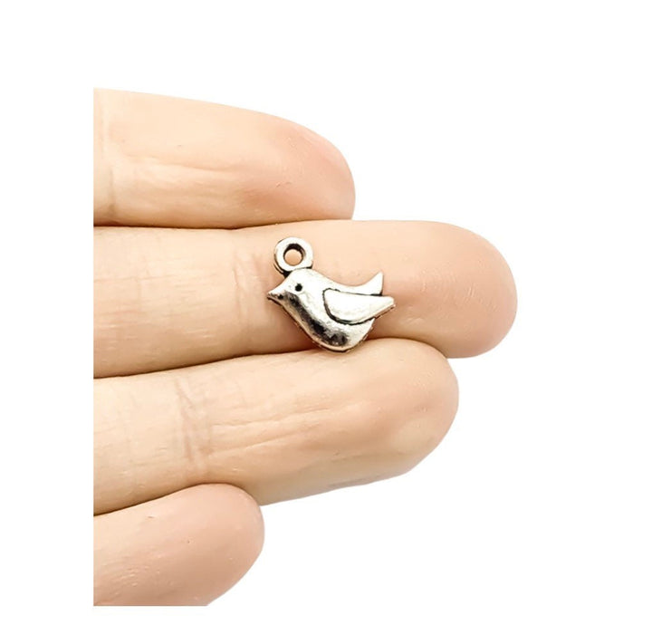 1 Tiny Bird Charm, Gardening Charms, Gift for Gardener, Garden Charms, Birdie Charm, Chickadee Charm, Backyard Charms, Animal Charms