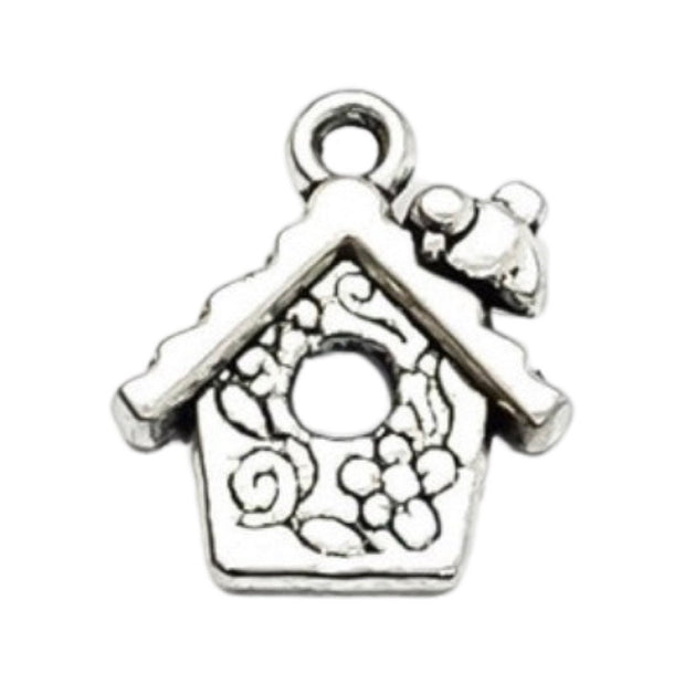 1 Tiny Bird House Charm, Gardening Charms, Gift for Gardener, Garden Charms, Birdie Charm, Chickadee Charm, Backyard Charms, Animal Charms