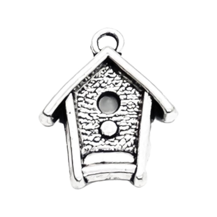 1 Tiny Bird House Charm, Gardening Charms, Gift for Gardener, Garden Charms, Birdie Charm, Chickadee Charm, Backyard Charms, Animal Charms