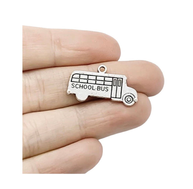 1 School Bus Charm, Individual Charms, Tiny Bus Charms, School Charms, Bus Driver Charms, Gift for Bus Driver, Bus Jewelry, Education Charms