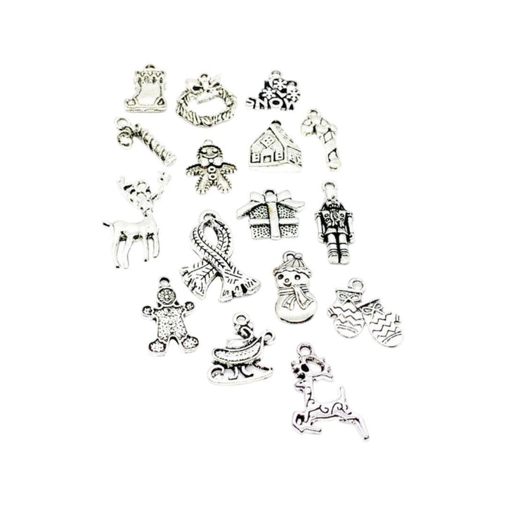 Lot de breloques de Noël, breloque couronne de Noël, breloque renne, breloques de Noël en gros, petit cadeau à glisser dans une chaussette, breloques de Noël