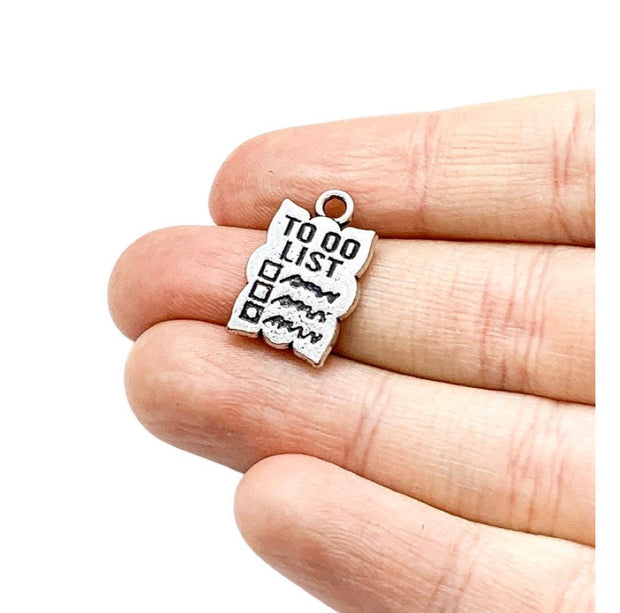 1 Tiny To Do List Charm, Individual Charms, Office Charms, Gift for Planner, Gift for Organizer, Self-Employed Gift, DIY Jewelry