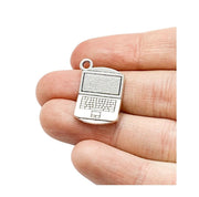 1 Mini Laptop Charm, Nerd Charms, Technology Charms, Computer Charms, Tiny Computer Charm, Jewelry Findings, DIY Jewelry