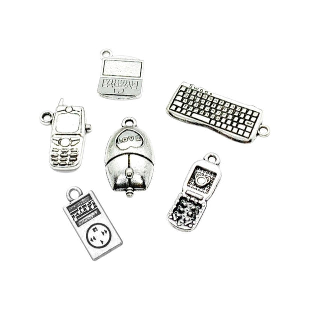 1 Mini MP3 Player Charm, Music Charms, Technology Charms, Miniature Radio Charms, Tiny Music Player Charm, Jewelry Findings, DIY Jewelry