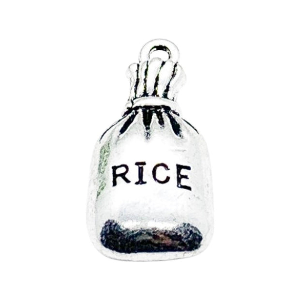 1 Tiny Bag of Rice Charm, Individual Charms, Food Charms, Ingredient Charms, Cooking Charms, Kitchen Charms, Side Dish Charm, DIY Jewelry