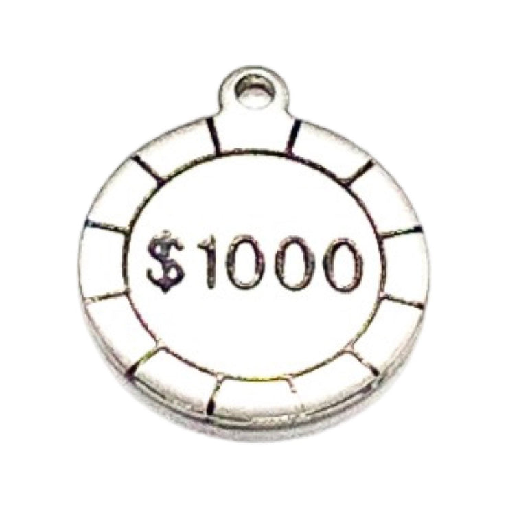 1000 Dollar Casino Chip Charm, Individual Charms, Travel Charms, USA Charms, Gambling Charms, Casino Charm, Jewelry Findings, DIY Jewelry