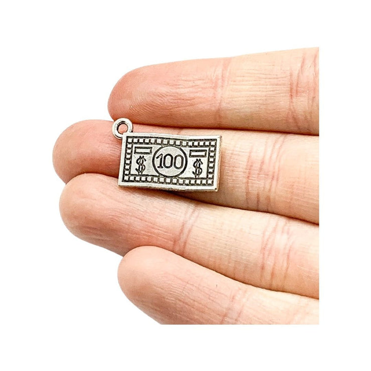 1 Tiny 100 Dollar Bill Charm, Individual Charms, Money Charms, Good Luck Charms, 100 Bucks Charm, Currency Charm, Jewelry Findings